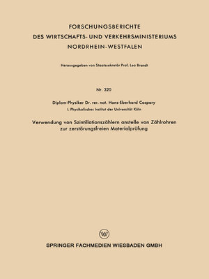 cover image of Verwendung von Szintillationszählern anstelle von Zählrohren zur zerstörungsfreien Materialprüfung